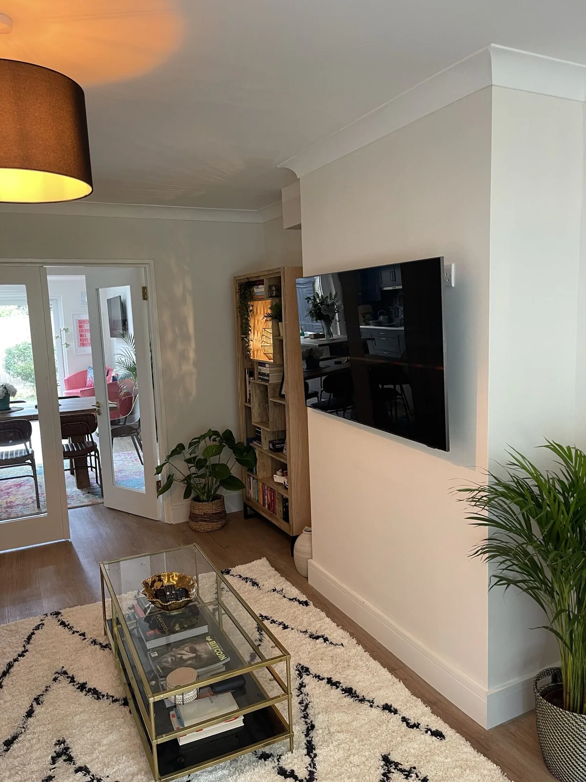 Living room and fireplace in the Mount Merrion renovation